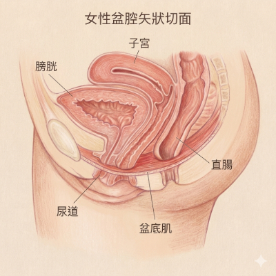 女性尿道及骨盆腔解剖構造